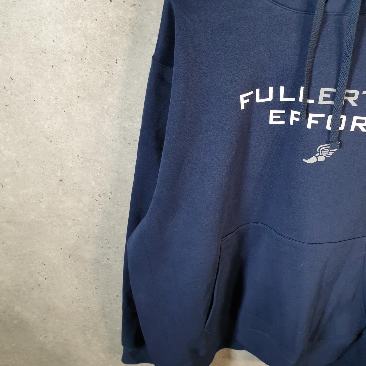 Vintage Nike Fullerton Effort Hoodie Men’s 2XL Navy Blue Swoosh Y2K Pullover