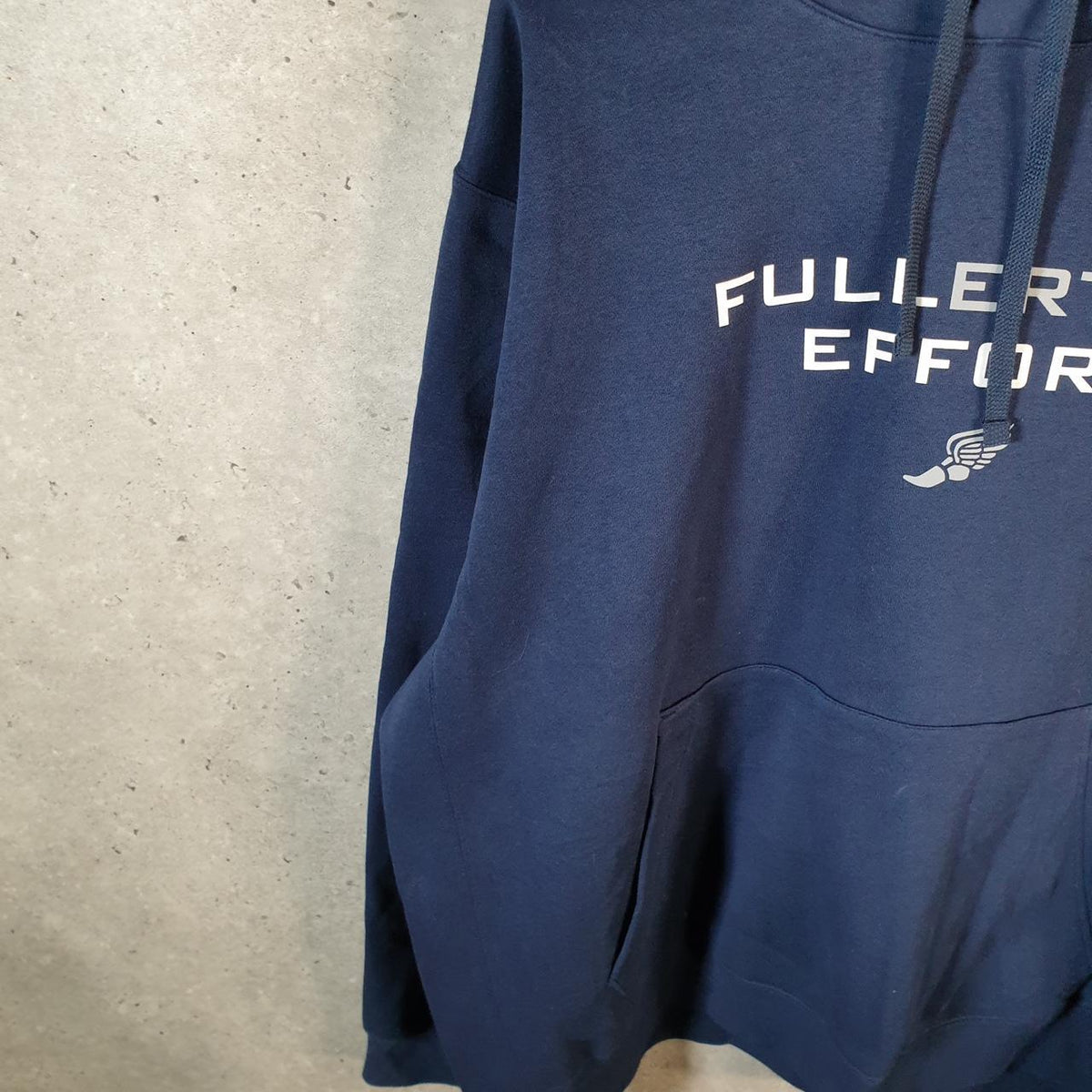 Vintage Nike Fullerton Effort Hoodie Men’s 2XL Navy Blue Swoosh Y2K Pullover