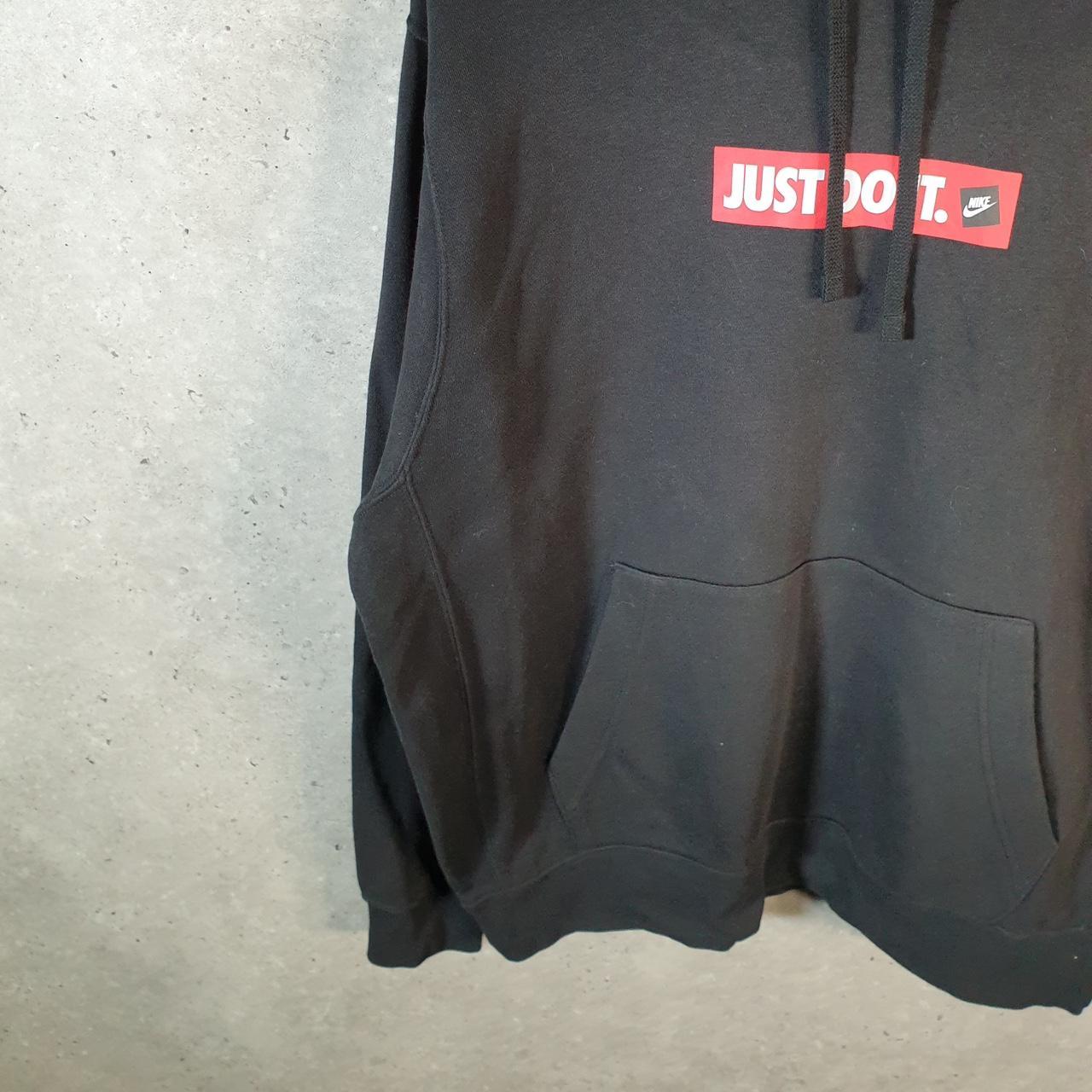 Vintage Nike Just Do It Hoodie Men’s Large Black Swoosh Y2K Pullover