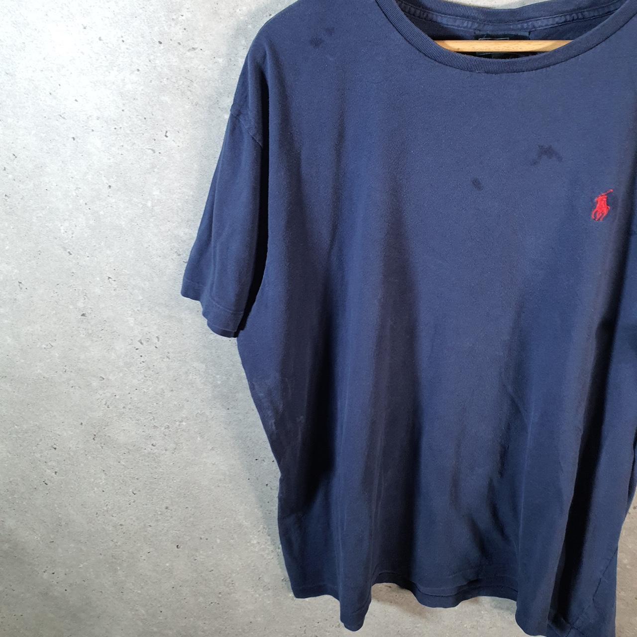 Vintage Ralph Lauren Polo T Shirt Men’s Large Blue Embroidered Custom Fit Pony