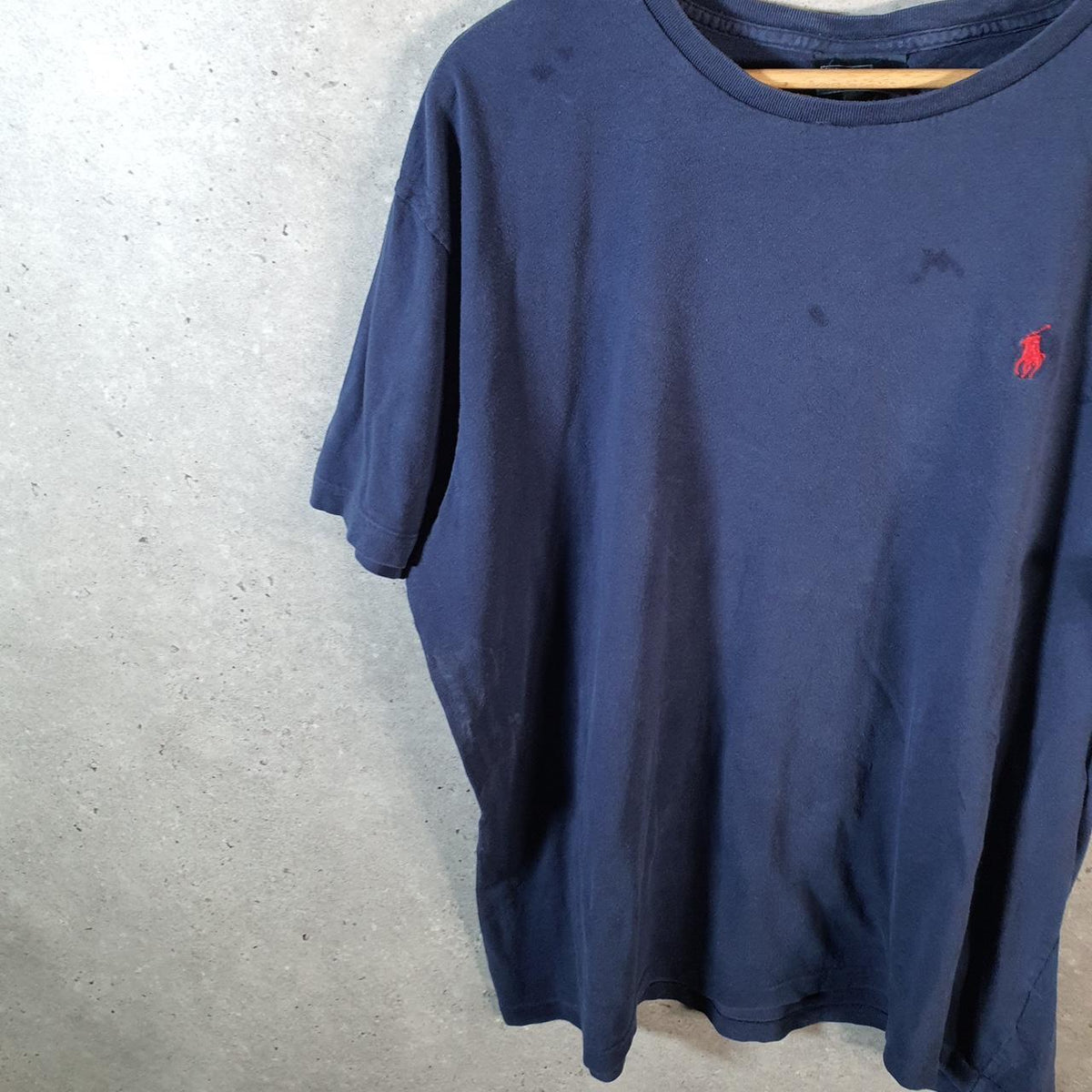 Vintage Ralph Lauren Polo T Shirt Men’s Large Blue Embroidered Custom Fit Pony