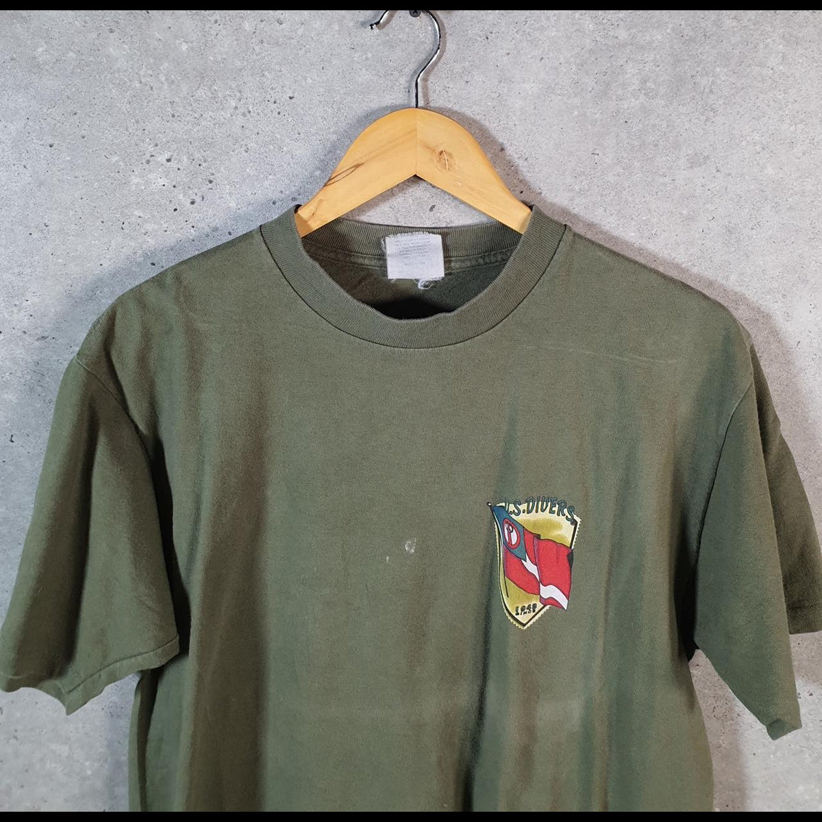 Vintage US Divers Aqua Lung Graphic 90s USA Single Stitch T Shirt Men’s Large Green