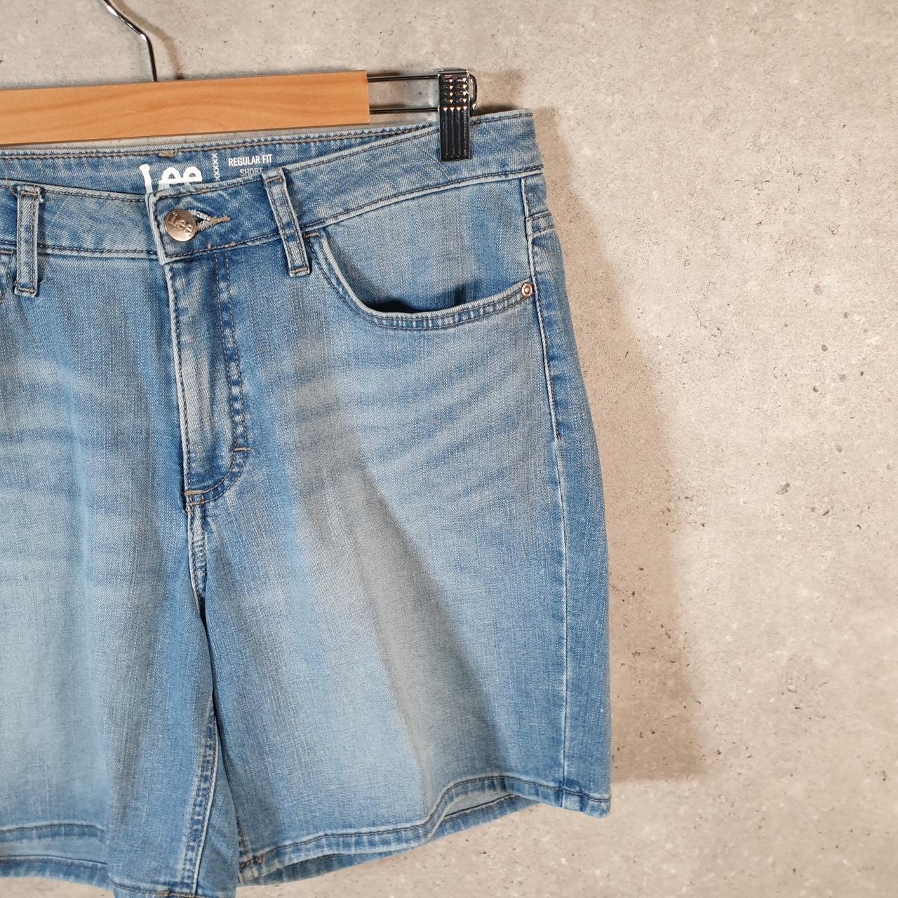 Vintage Lee Baggy Shorts Jorts Cargo Womens W32 Blue Relaxed Denim