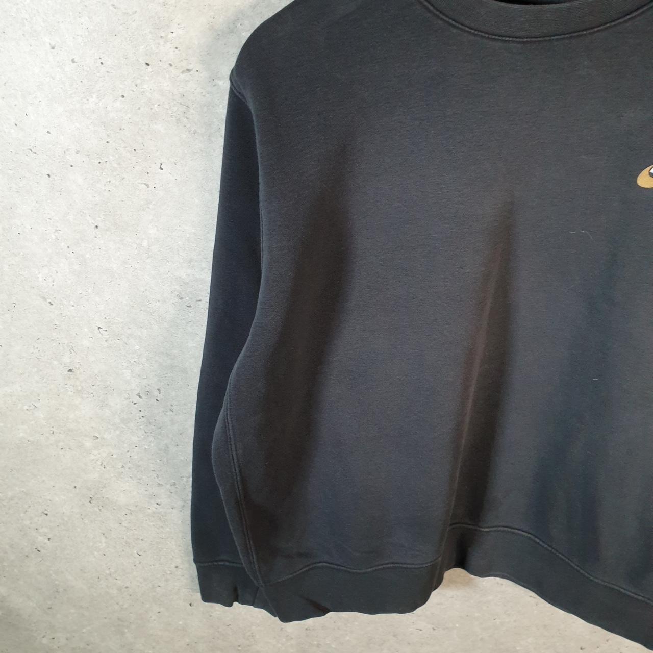 Vintage Nike Club Embroidered Sweatshirt Mens Medium Black Y2K Pullover Logo