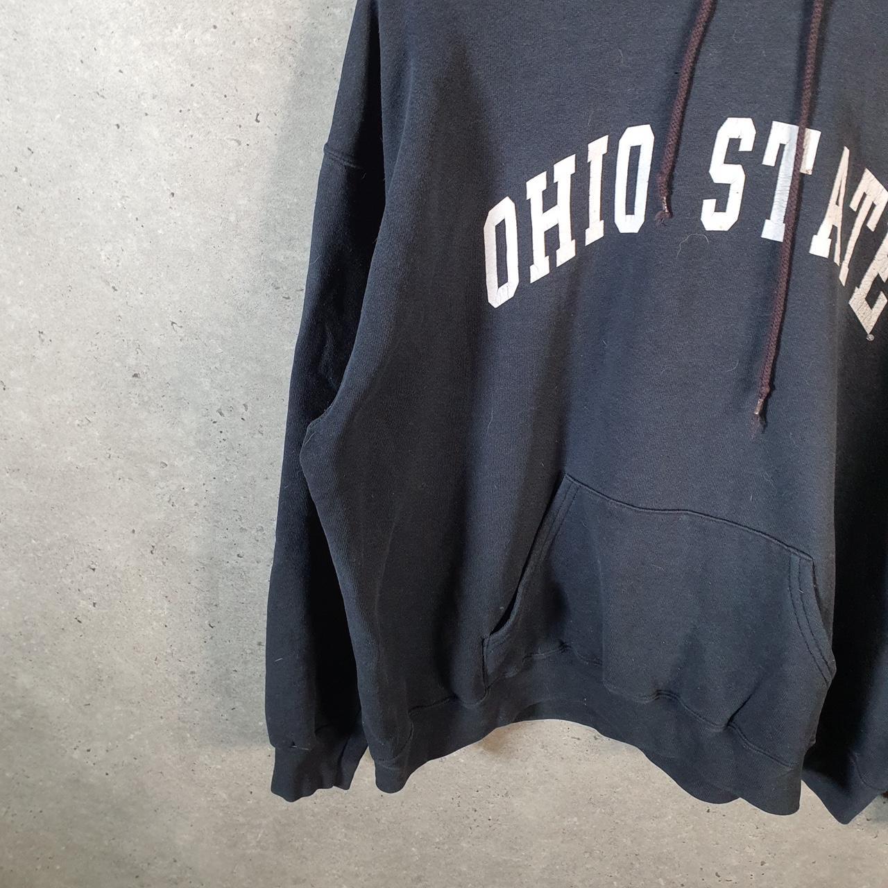Vintage Lee Heavyweight Hoodie Men’s XL Black USA Ohio State Spellout