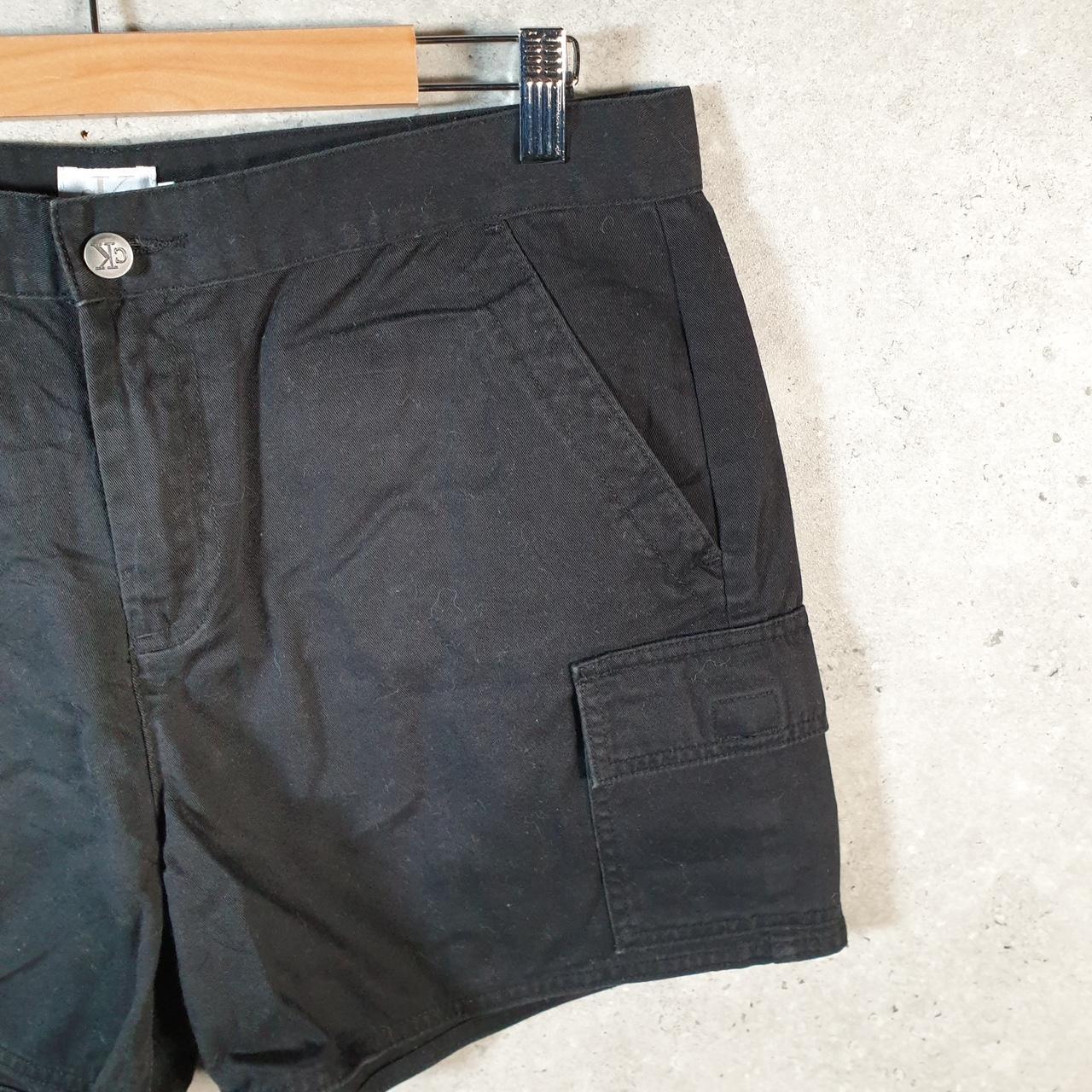 Vintage Calvin Klein Baggy Shorts Jorts Cargo Womens W36 Black Relaxed Denim