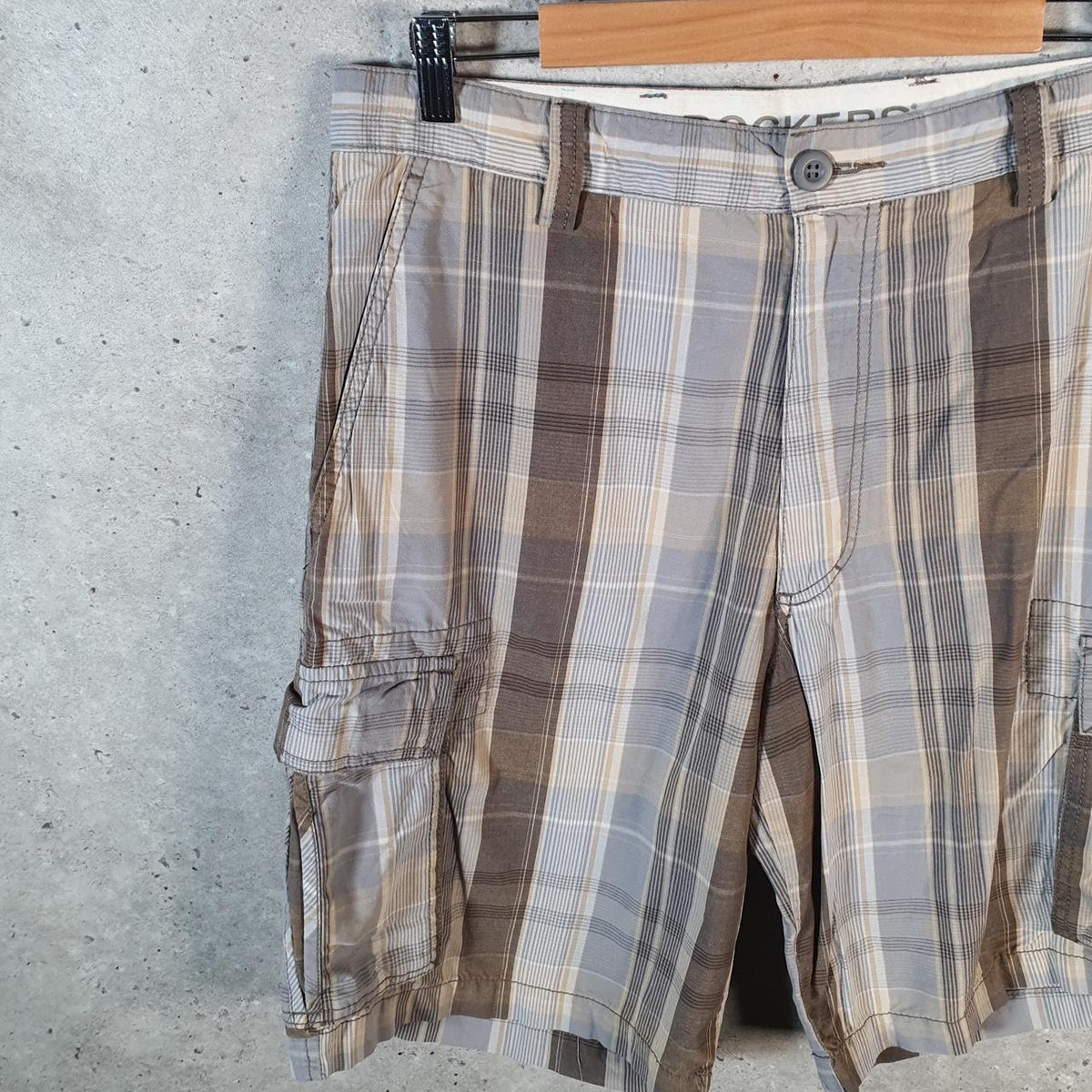 Vintage Dockers Chino Shorts Jorts Cargo Men’s W34 Checkered Baggy Cotton