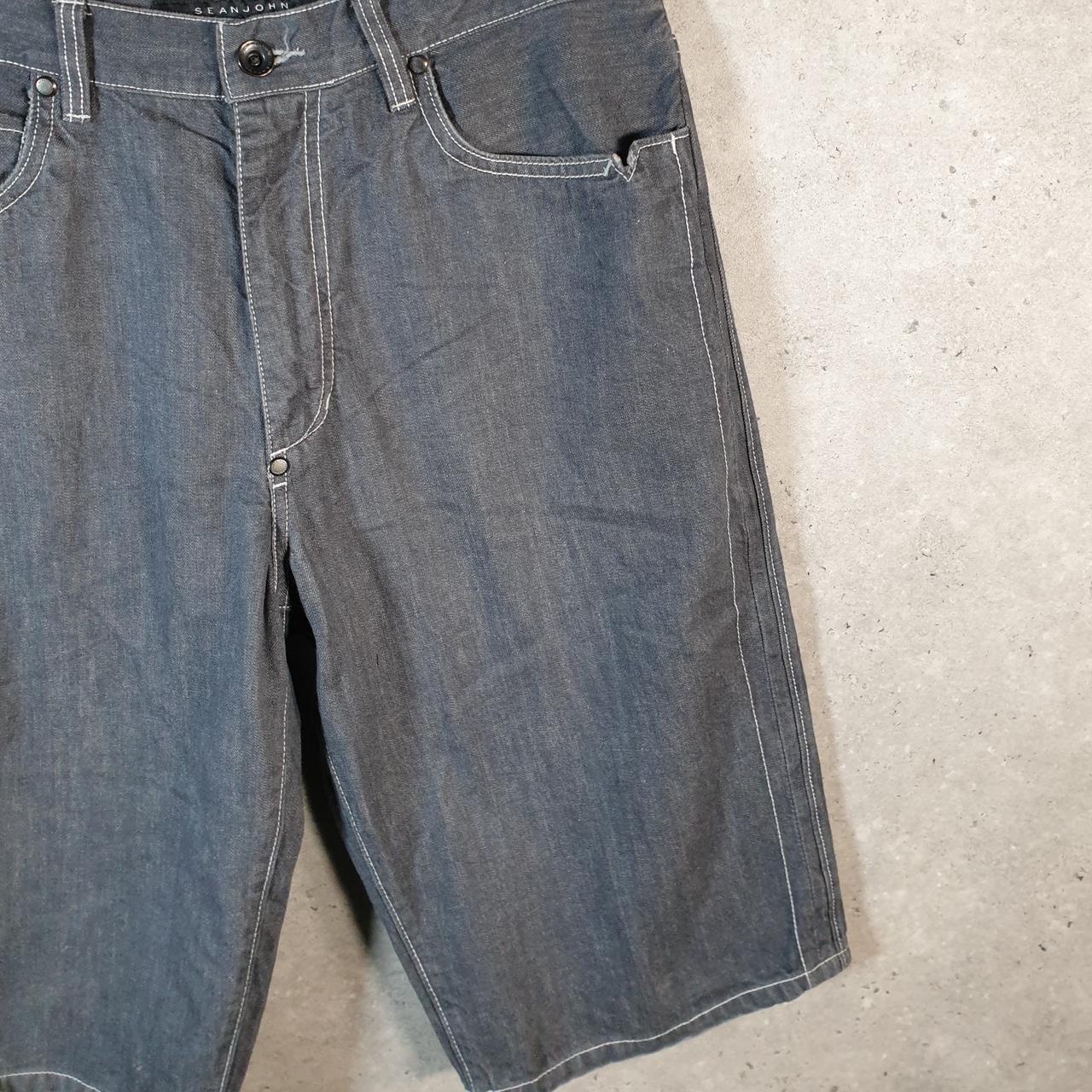 Vintage Sean John Baggy Y2K Hip Hop Jeans Shorts Jorts Mens W36 Grey Denim USA Big Fish Vintage