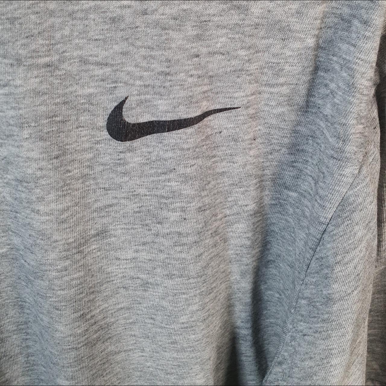 Vintage Nike Dri Fit Running T Shirt Shirt Men’s Large Grey Logo Swoosh Athletic C9864