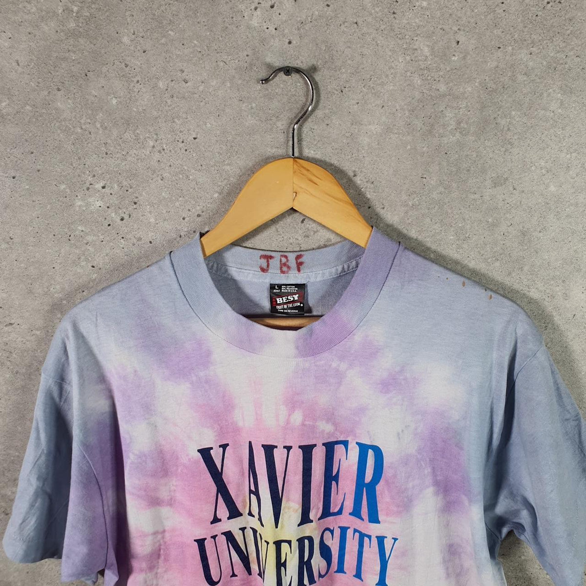 Vintage Fruit of the Loom Best Xavier University Single Stitch T Shirt Men’s Large Tie Dye Big Fish Vintage