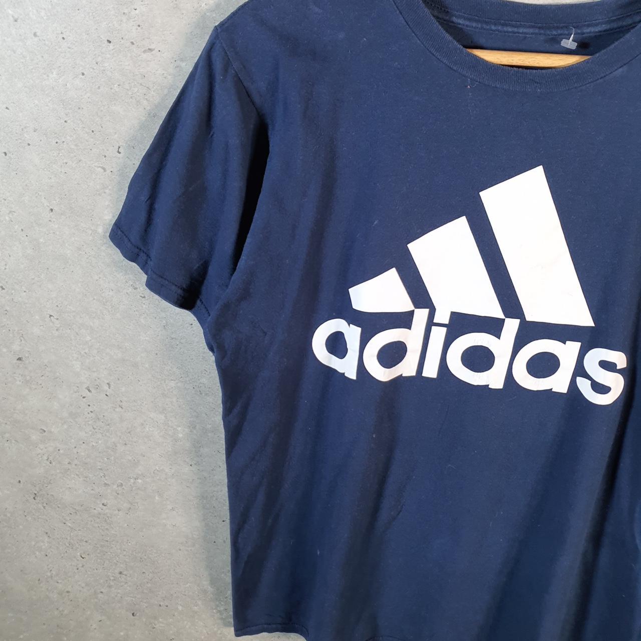 Vintage Adidas Go To Tee T Shirt Men’s Medium Navy Blue Three Stripes Logo Athletic