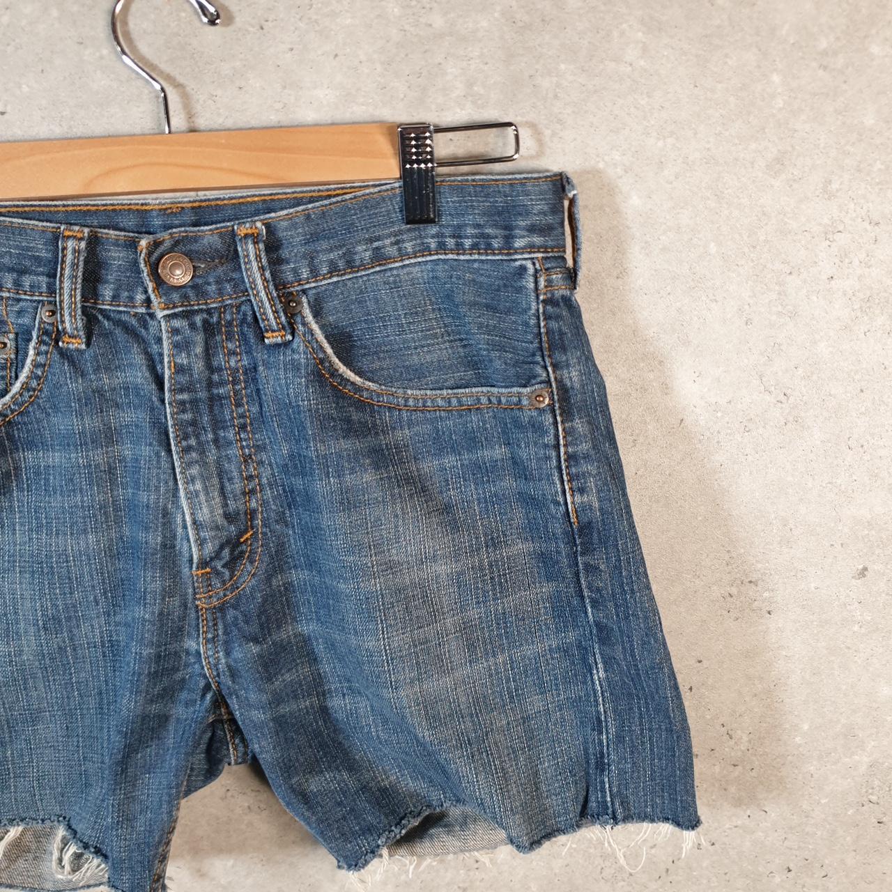 Vintage Levi’s 505 Cut Off Baggy Shorts Jorts Cargo Womens W31 Blue Relaxed Denim