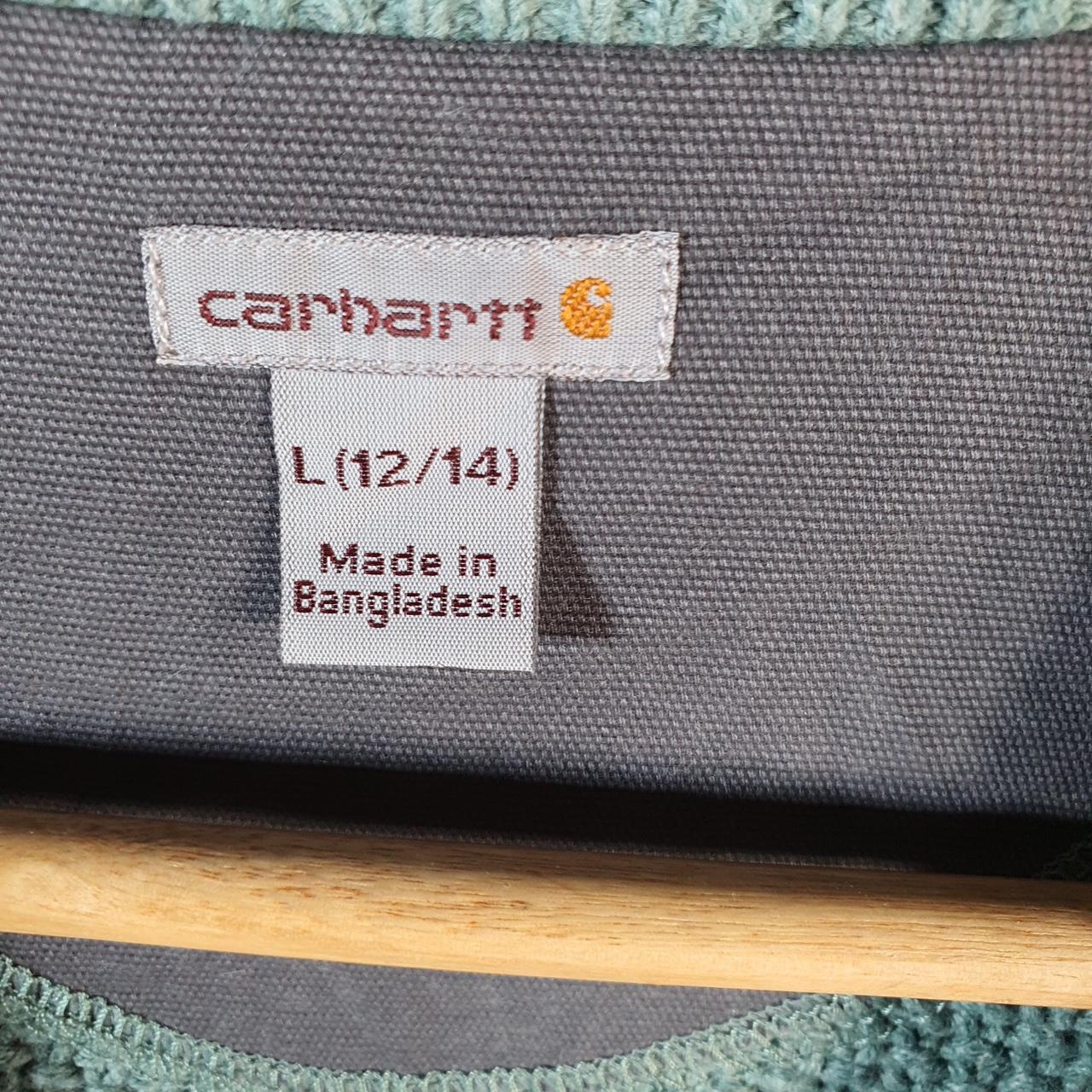 Vintage Carhartt Cable Knit Sweater Womens Large Blue Pullover USA Loose Fit