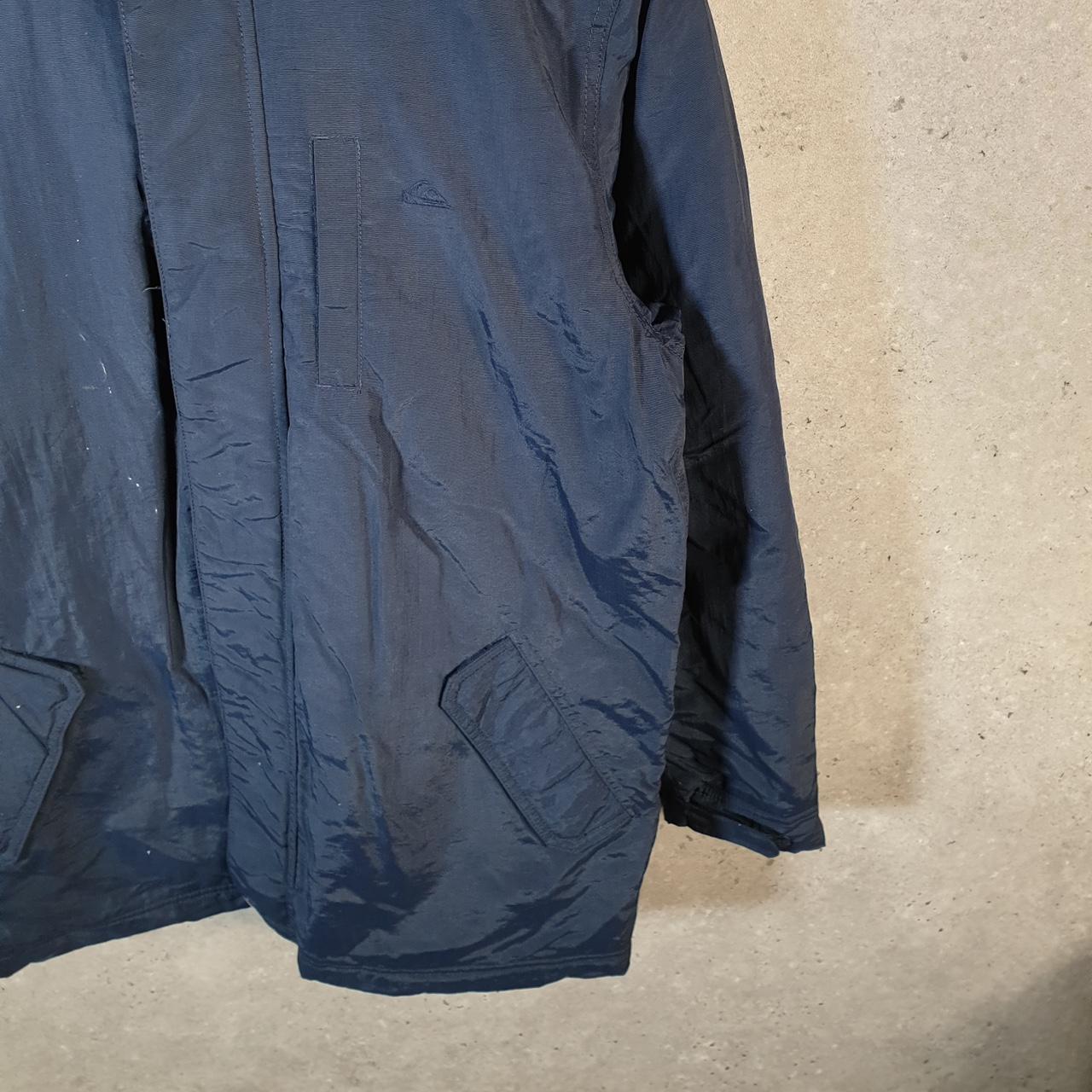 Vintage Quiksilver Rain Jacket Womens Large Navy Blue Hooded Full Zip