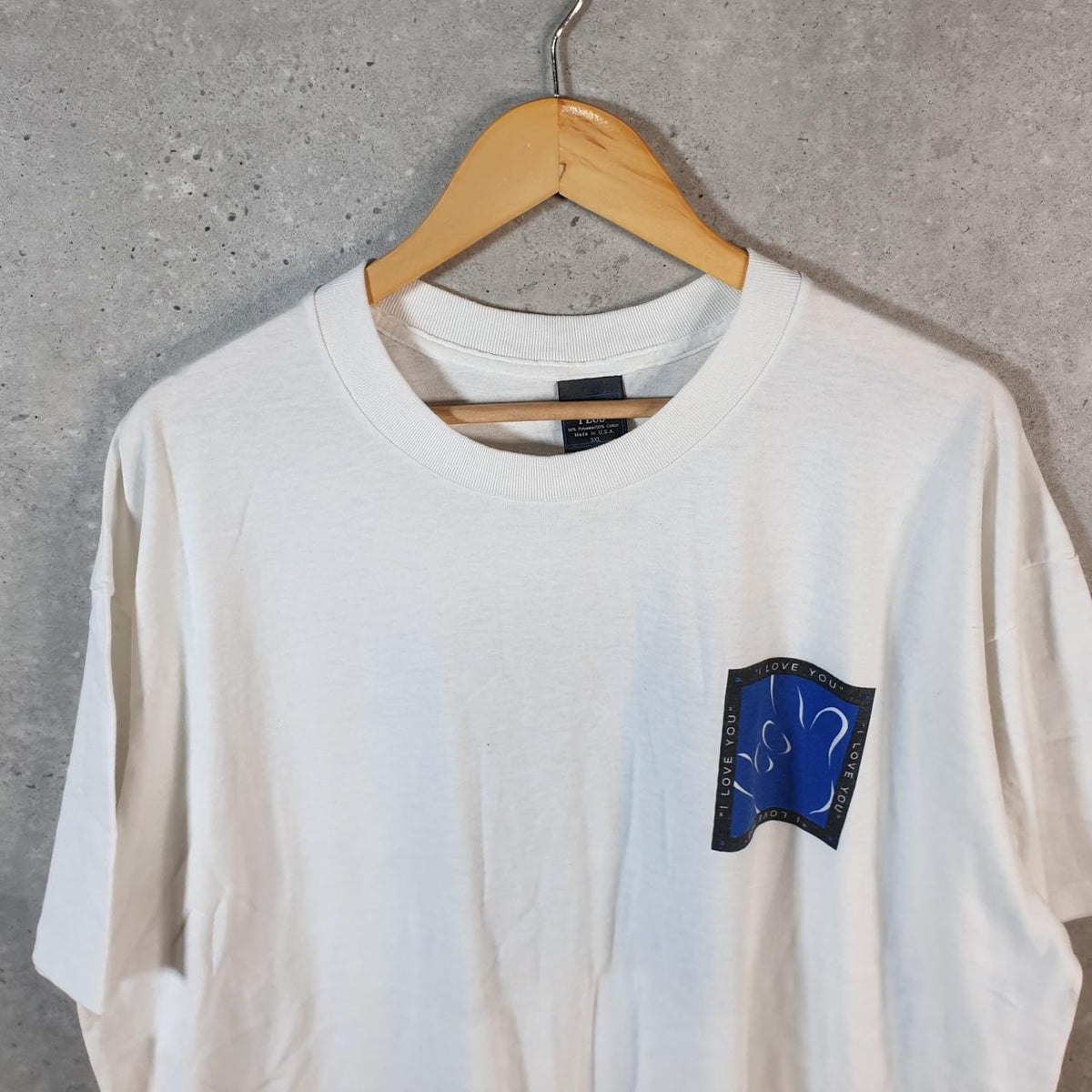 Vintage Platinum Plus I Love You 90s USA Single Stitch T Shirt Men’s 3XL White