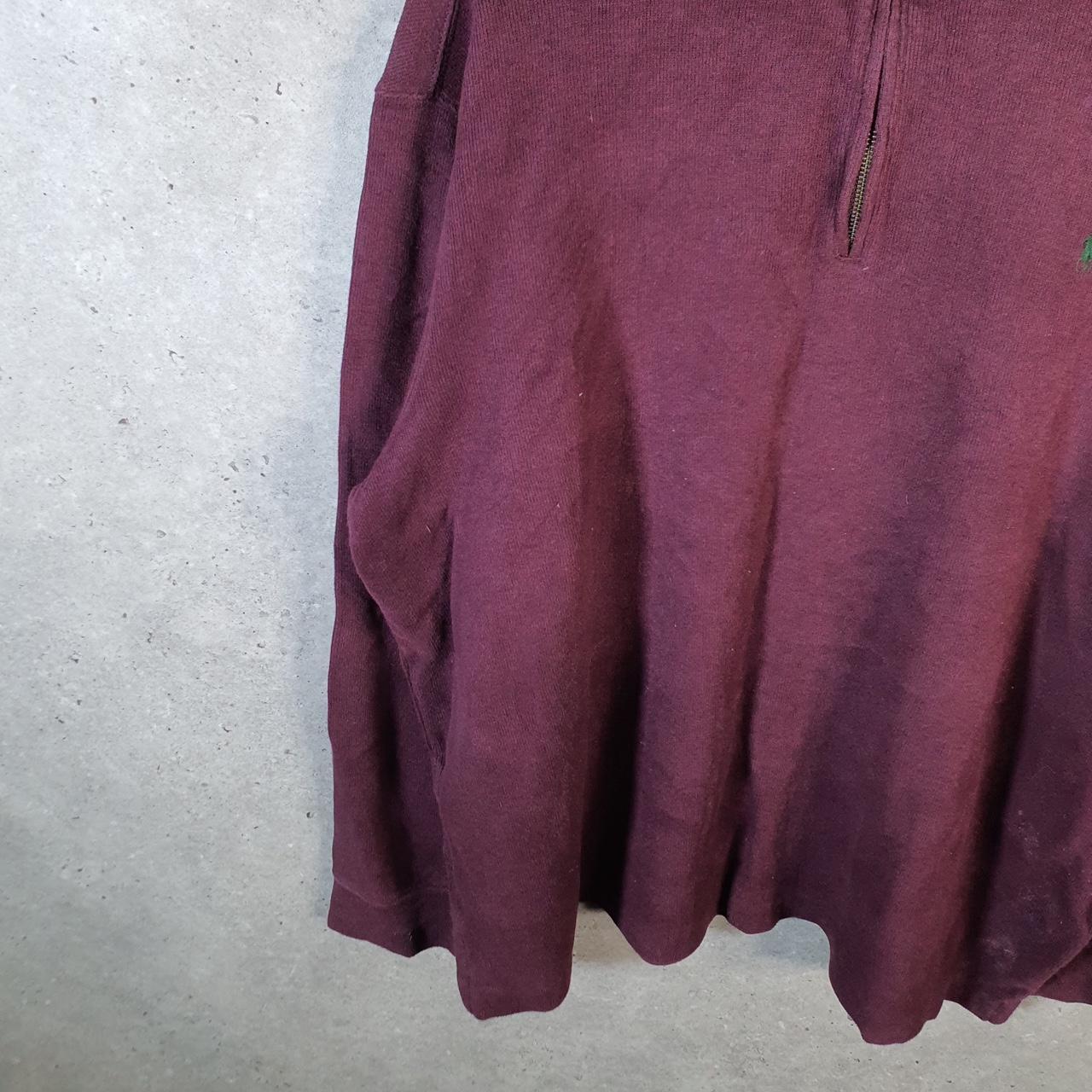Vintage Ralph Lauren Polo 1/4 Zip Sweatshirt Men’s 2XL Burgundy Cotton Pullover Pony