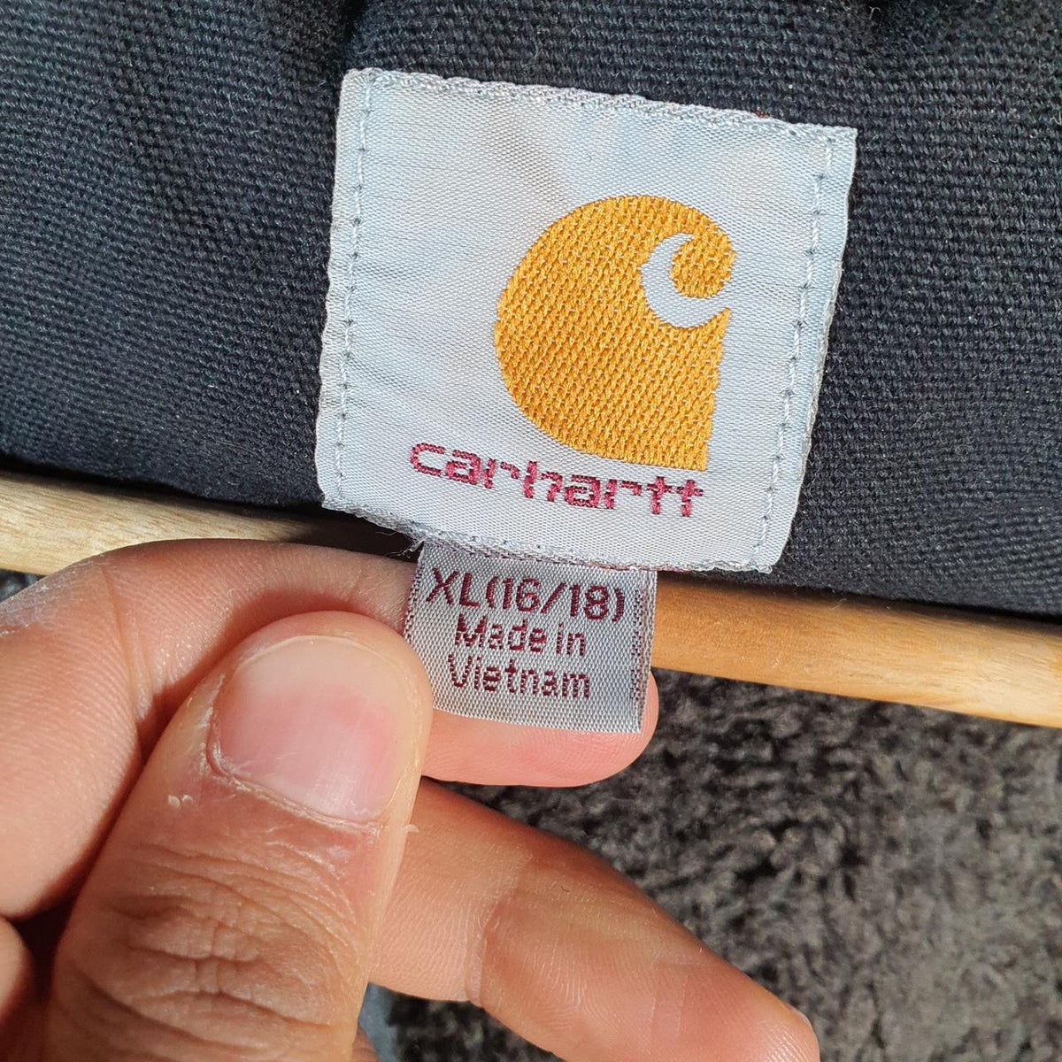Vintage Carhartt Sherpa Lined Weather Wildwood Jacket Womens XL Black Workwear Canvas USA G2108