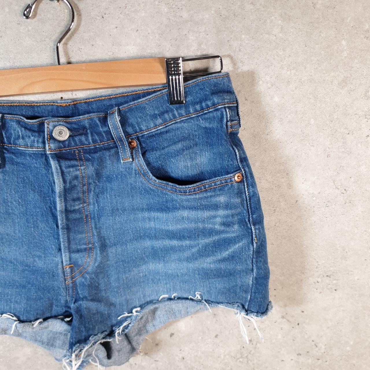 Vintage Levi’s 501 Cut Off Baggy Shorts Jorts Cargo Womens W29 Blue Relaxed Denim