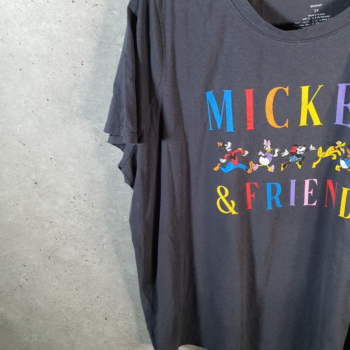 Vintage Disney Land Mickey Mouse T Shirt Womens XL Black Graphic Cartoon
