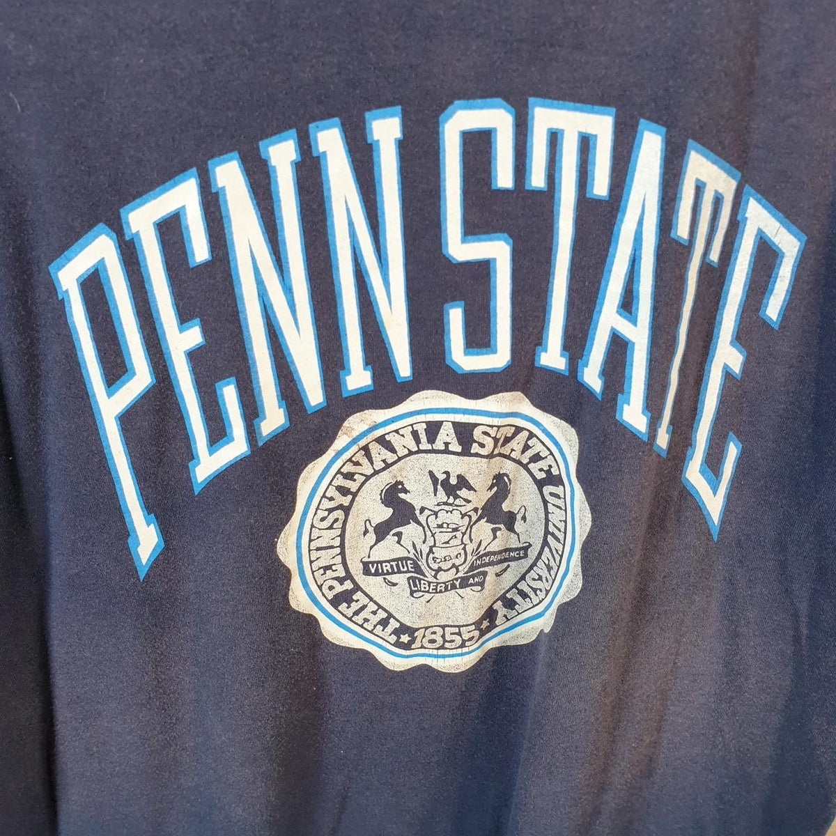 Vintage Penn States USA 90s Single Stitch T Shirt Men’s Medium Navy Blue C8931