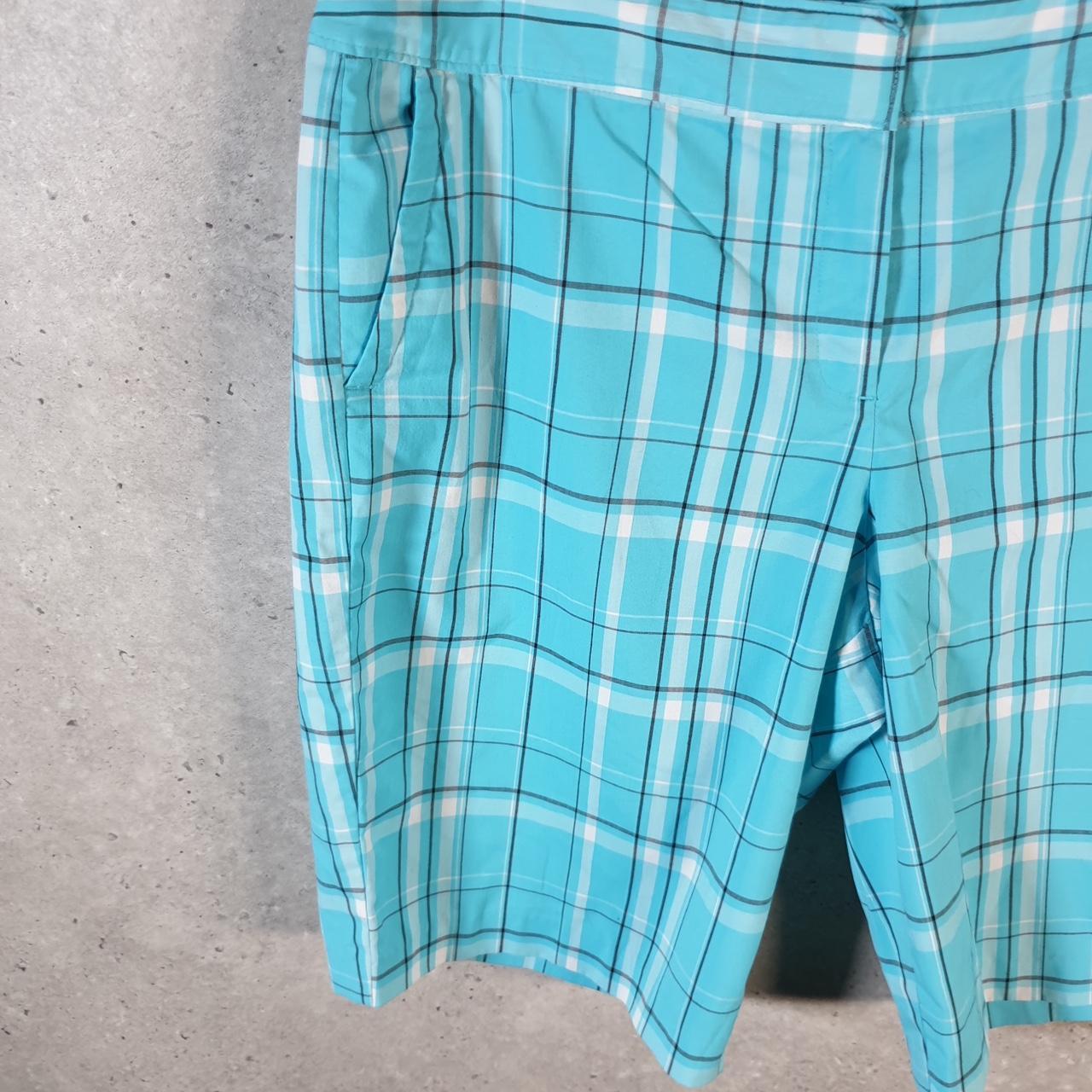 Vintage Izod Shorts Jorts Cargo Womens W38 Blue Chino Pockets Baggy Cotton