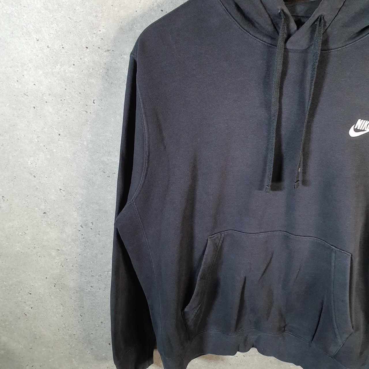 Vintage Nike Club Embroidered Hoodie Men’s Medium Black Swoosh Y2K Pullover