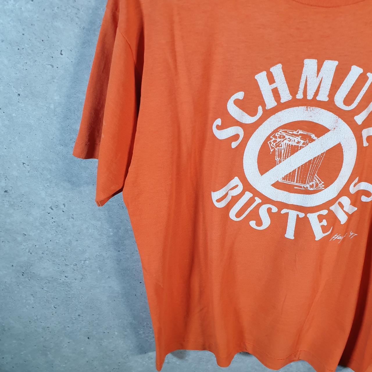 Vintage Fruit of the Loom Dream Schmutz Busters 1997 Single Stitch T Shirt Men’s Large Orange