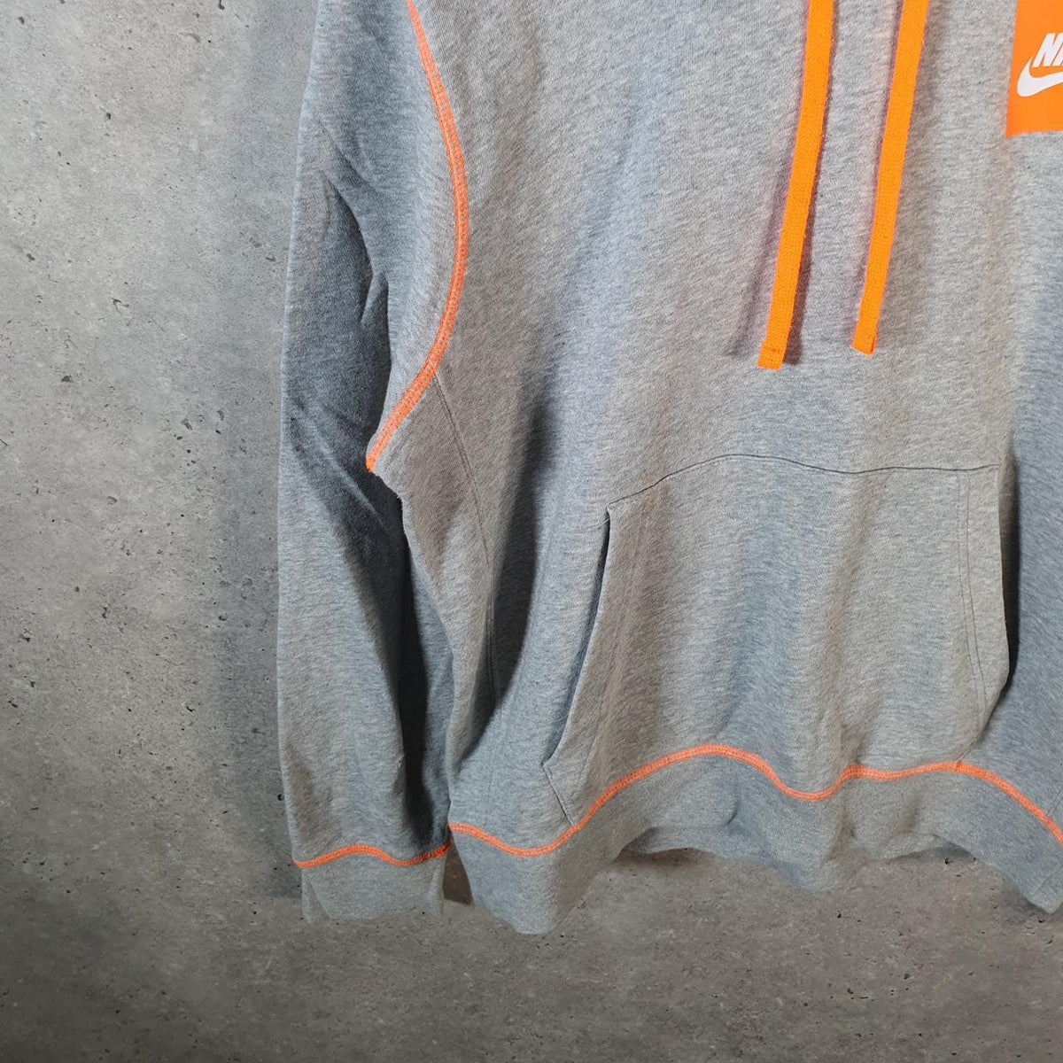 Vintage Nike Just Do It Hoodie Mens Small Grey Swoosh Y2K Pullover Logo