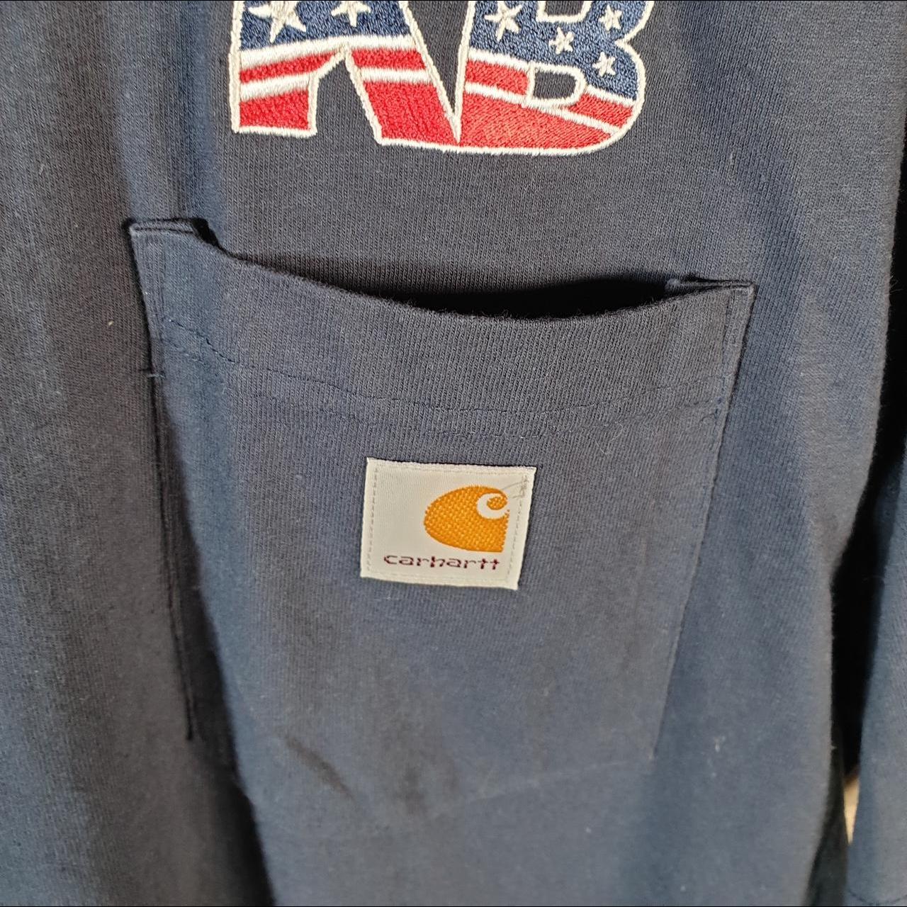 Vintage Carhartt Pocket T Shirt Men’s Medium Navy Blue Workwear Chore Utility Loose Fit C9182