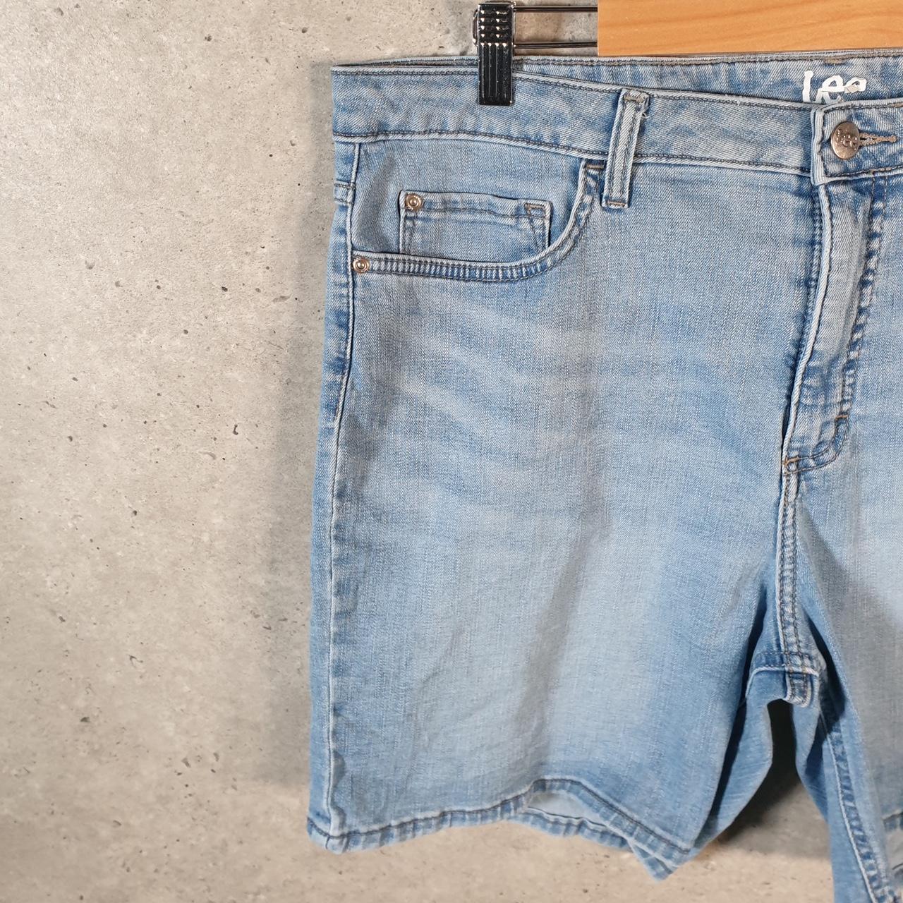 Vintage Lee Baggy Shorts Jorts Cargo Womens W36 Blue Relaxed Denim