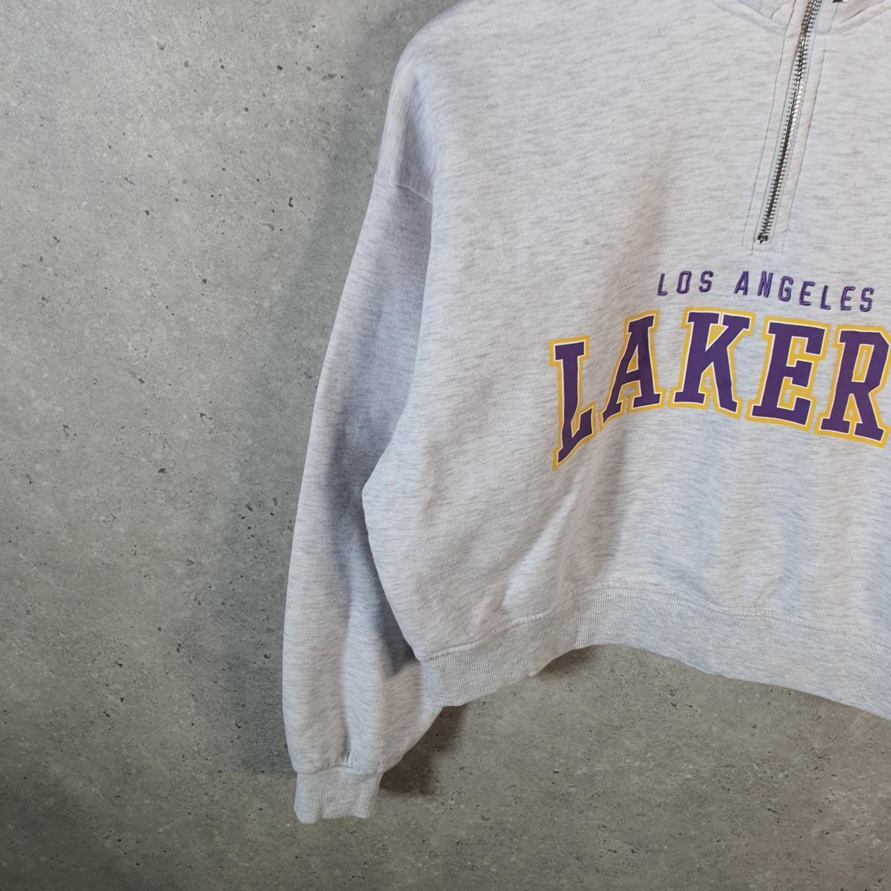 Vintage NBA Los Angeles 1/4 Zip Sweatshirt Womens XS Grey Pullover Pro Sport USA