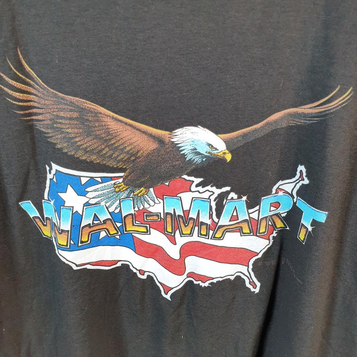 Vintage Delta Walmart Eagle 90s USA Single Stitch T Shirt Men’s Large Black
