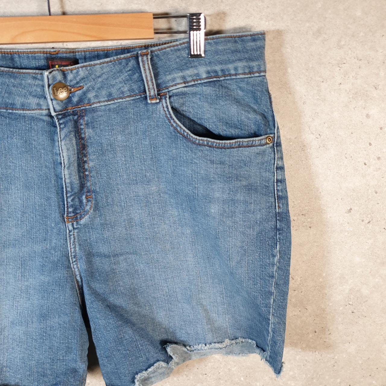 Vintage Lee Baggy Shorts Jorts Cargo Womens W38 Blue Relaxed Denim