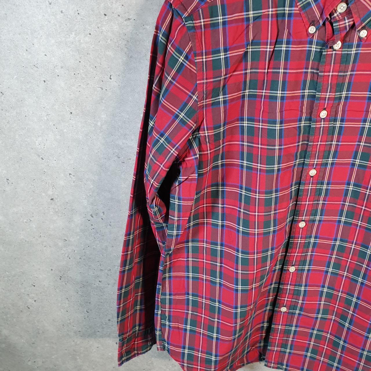 Vintage Ralph Lauren Button Down Shirt Womens XL Red Checkered Cotton Pony