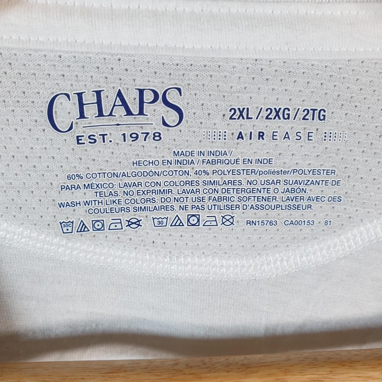 Vintage Chaps Ralph Lauren T Shirt Men’s 2XL White Air Ease Casual Blank