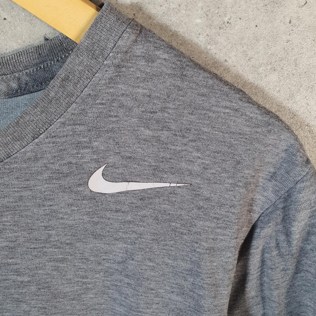 Vintage Nike Dri Fit T Shirt Men’s Small Grey Logo Printed Swoosh Athletic