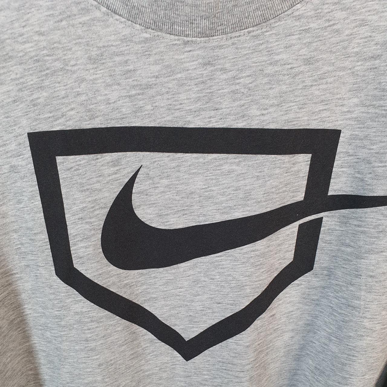 Vintage Nike Running Dri Fit Spellout T Shirt Men’s XL Grey Swoosh Athletic