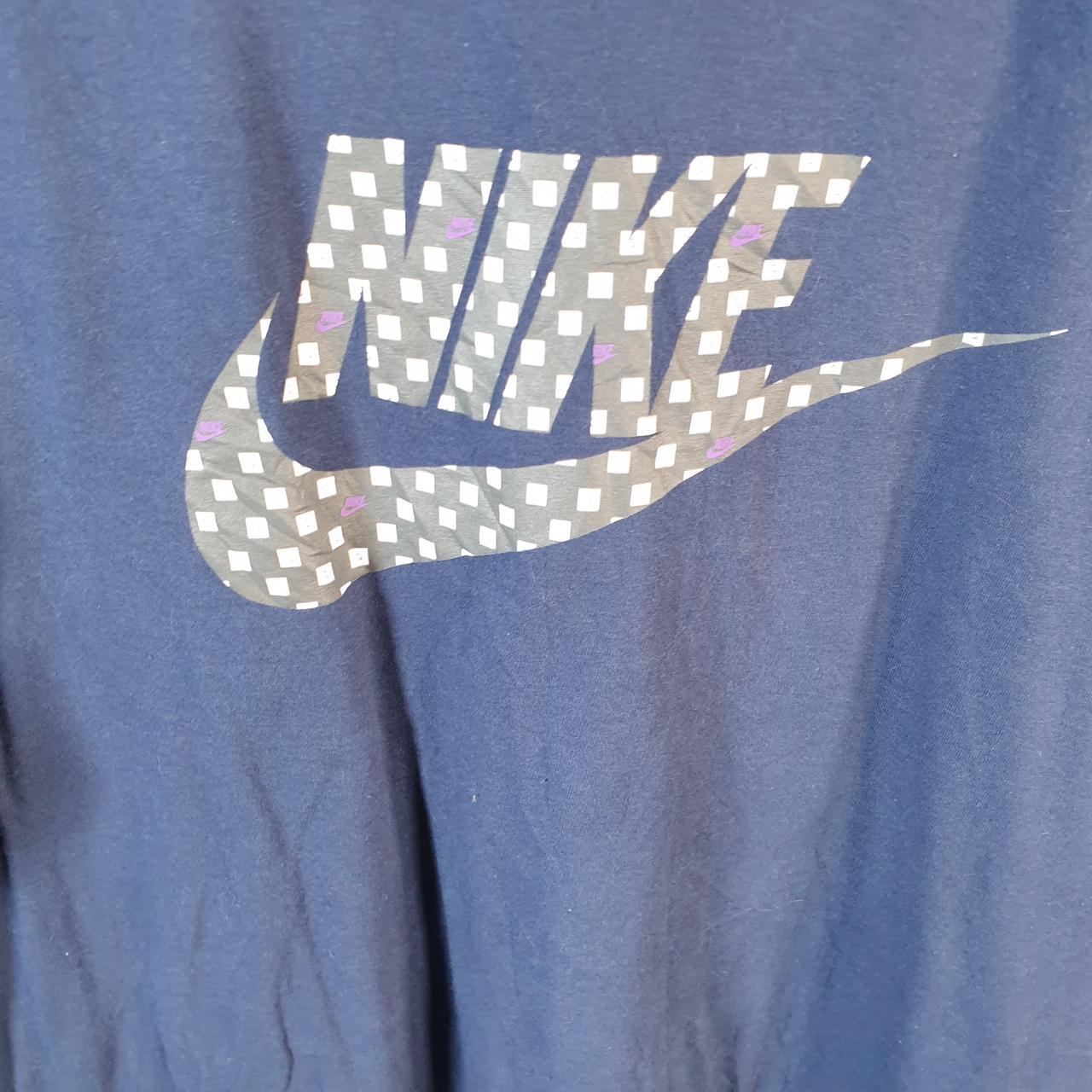Vintage Nike T Shirt Men’s XL Blue Printed Single Swoosh Logo Athletic C8266