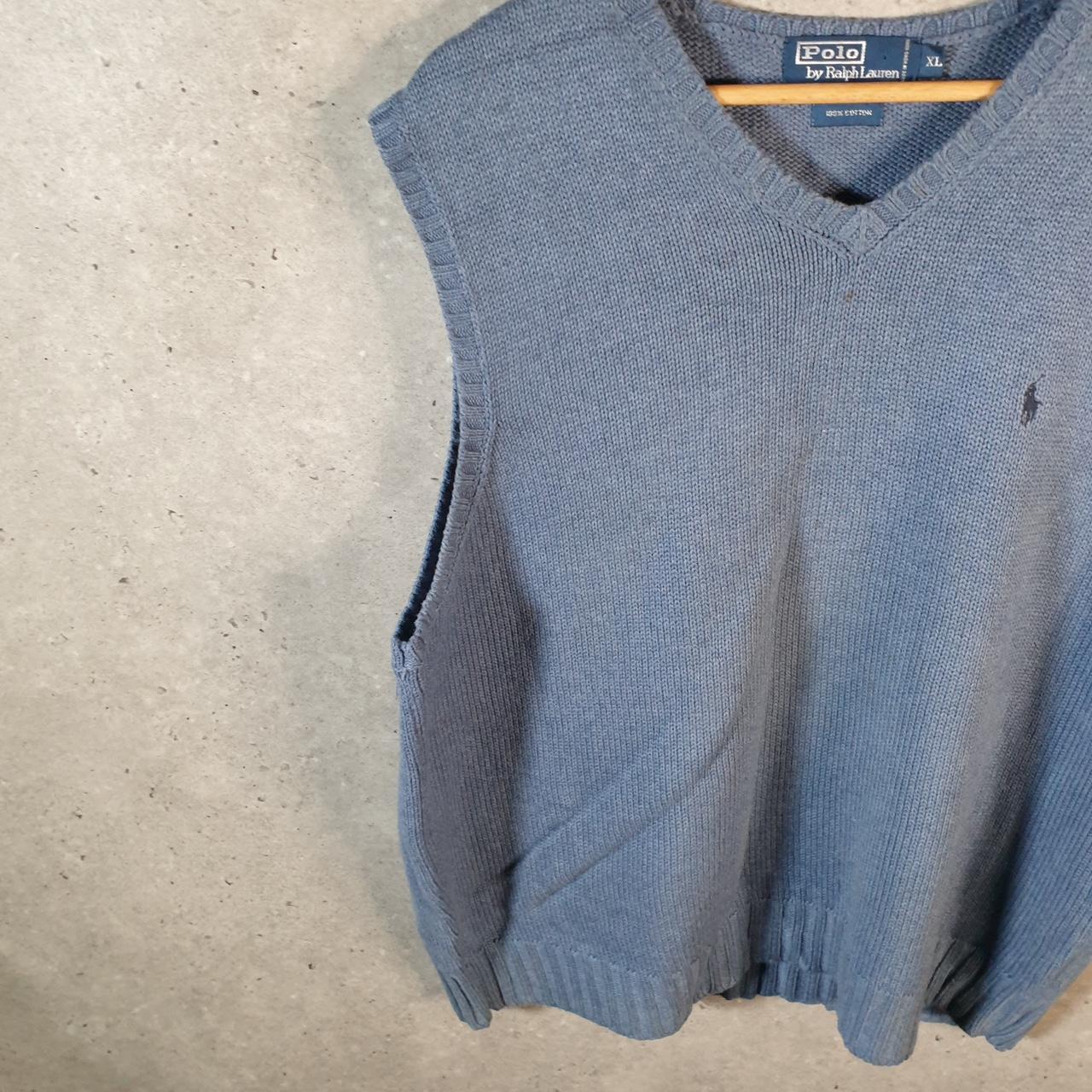 Vintage Ralph Lauren Polo Tank Vest Sweatshirt Men’s XL Blue Cotton Pullover Pony