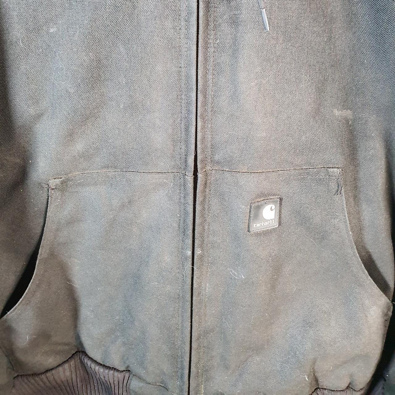 Vintage Carhartt 90s Active Hooded Jacket Men’s XL Black Workwear J133 BLK Canvas USA Big Fish Vintage