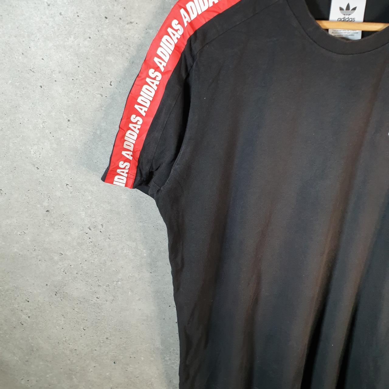 Vintage Adidas Spellout Trefoil Retro T Shirt Mens Medium Black Logo Athletic