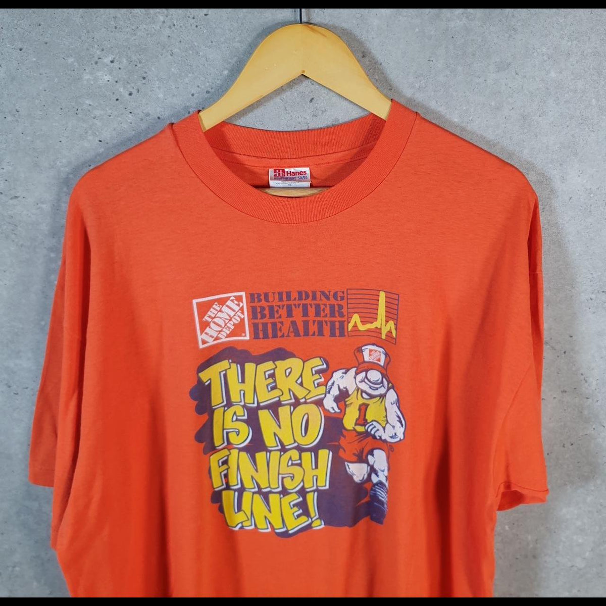 Vintage Hanes Home Depot 90s USA Single Stitch T Shirt Men’s XL Orange C8820