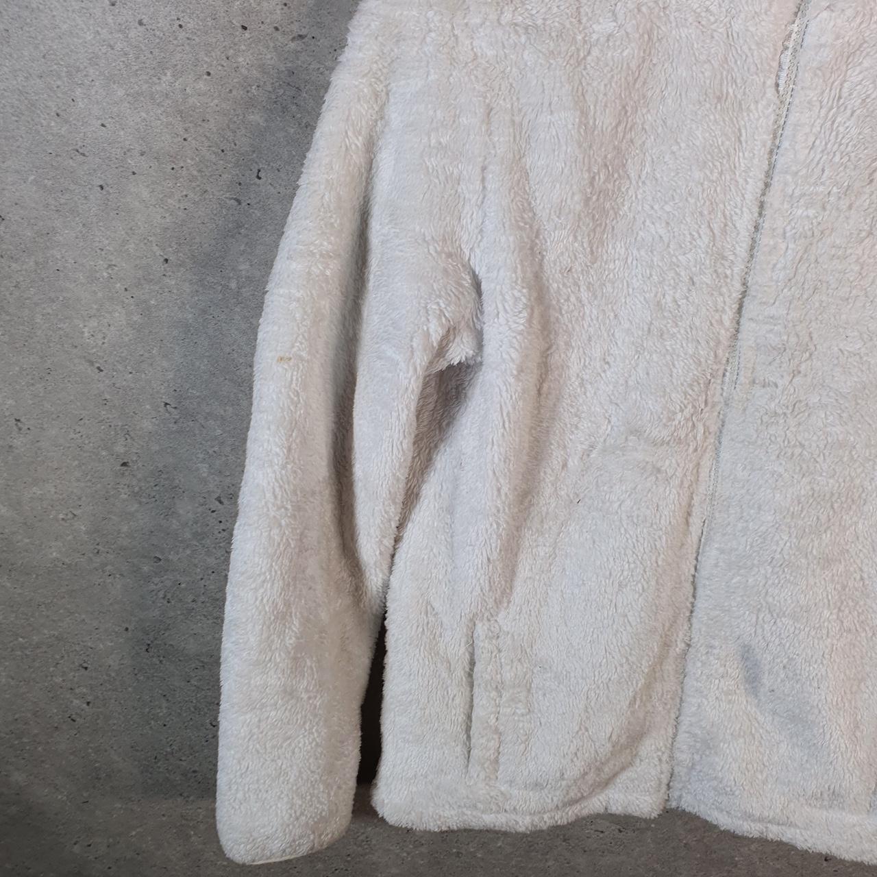 Vintage Fila Full Zip Fleece Sweatshirt Womens Medium Cream Embroidered Logo