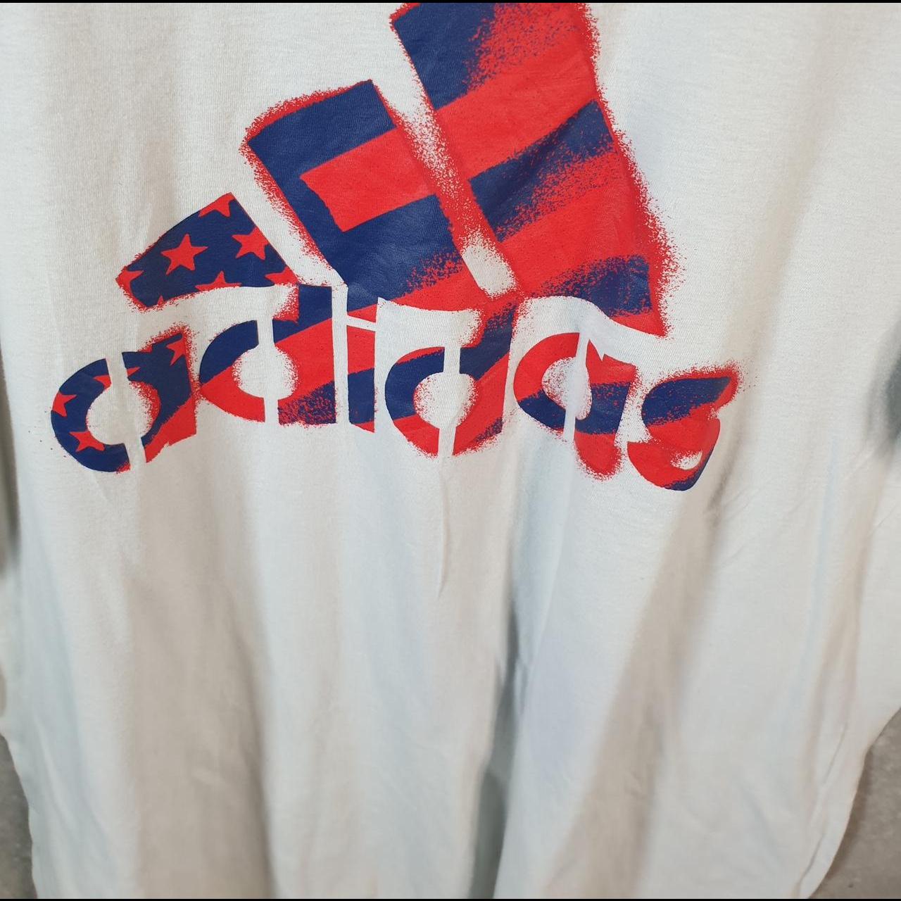 Vintage Adidas Amplifier T Shirt Shirt Men’s Large White Three Stripes Logo Athletic C9604