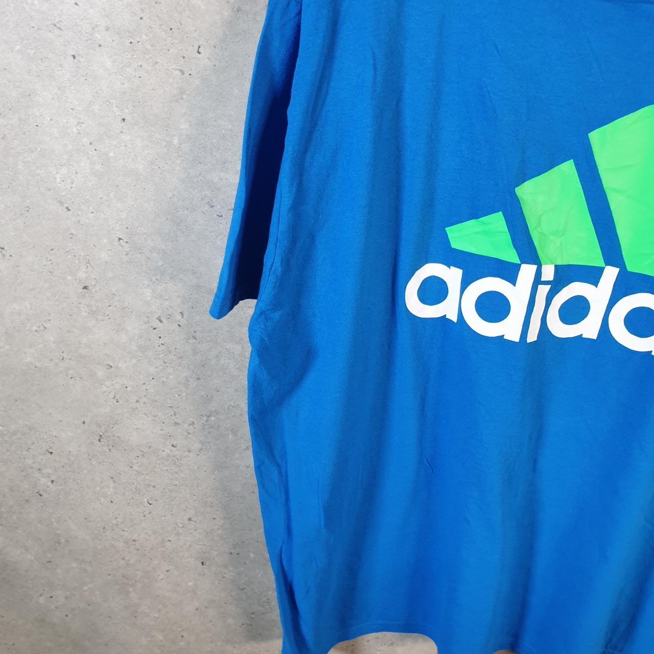 Vintage Adidas Go To Tee T Shirt Men’s 2XL Blue Three Stripes Logo Athletic