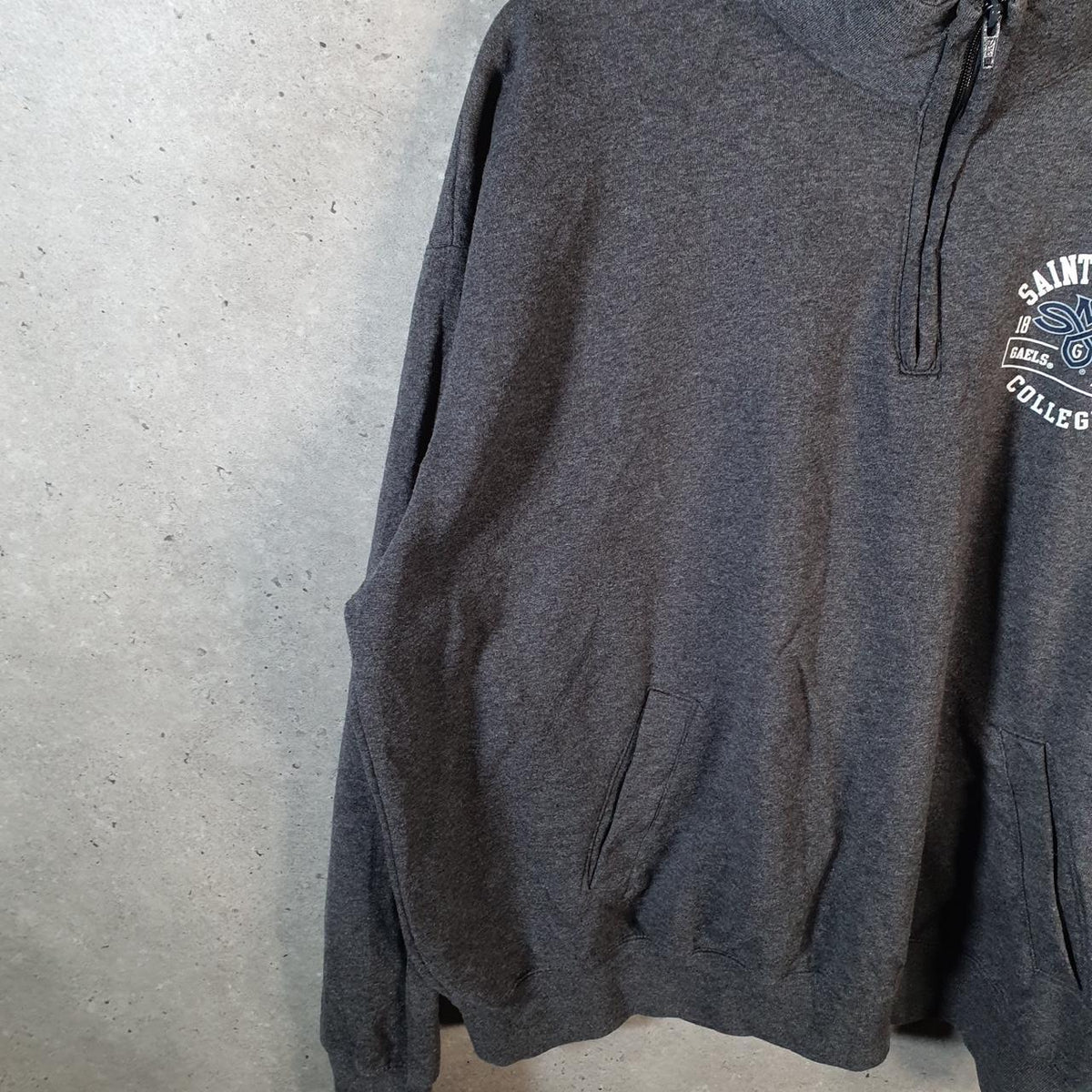 Vintage Champion 1/4 Zip Sweatshirt Men’s 2XL Grey Y2K Pullover Embroidered Logo