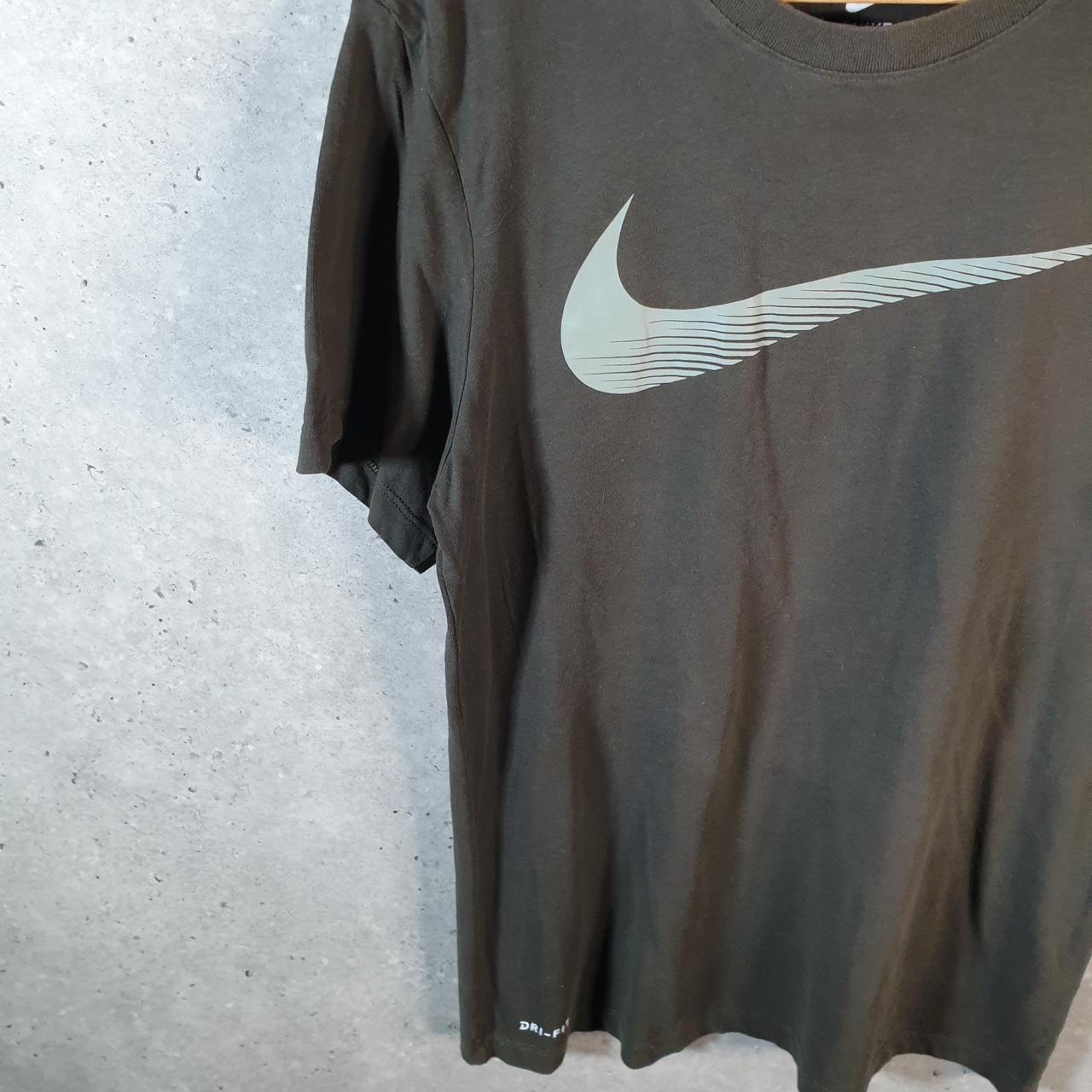 Vintage Nike Dri Fit Spellout T Shirt Men’s Small Black Logo Swoosh Athletic