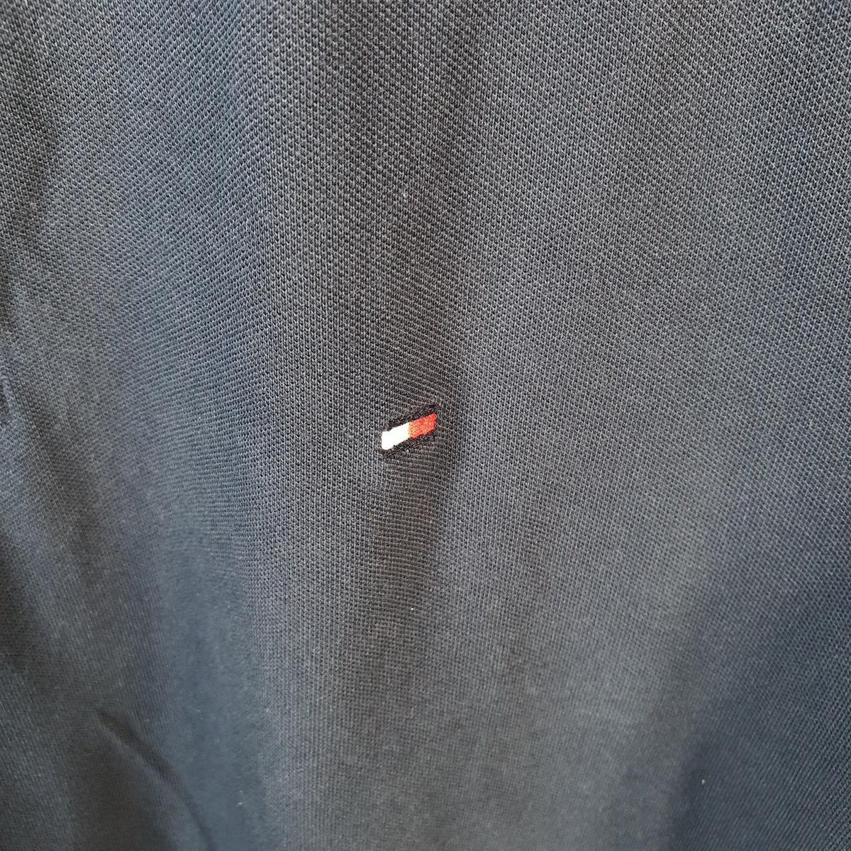 Vintage Tommy Hilfiger Polo Shirt Men’s Large Navy Blue Slim Fit Embroidered Logo
