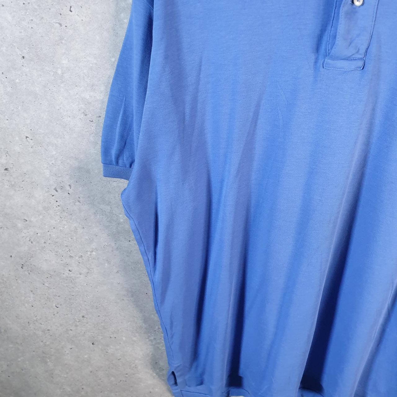 Vintage Ralph Lauren Polo Shirt Men’s Large Blue Custom Fit Embroidered Pony