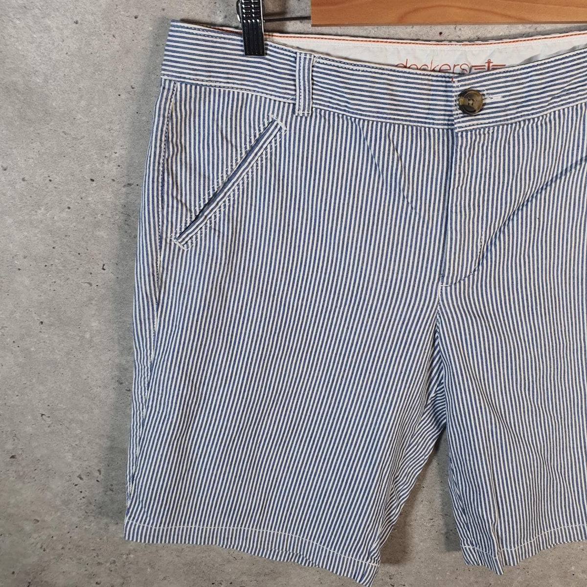 Vintage Dockers Chino Shorts Jorts Cargo Womens W36 Blue Baggy Cotton
